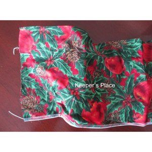 Holiday Holly Pinecone Craft Fabric Ruffle Trim With Wire Pulls 19 Yds New